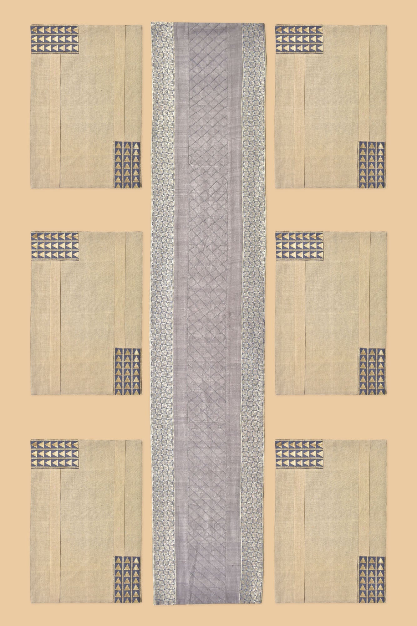 Mauvenmine Dining Table Runner And Mats Set of 6