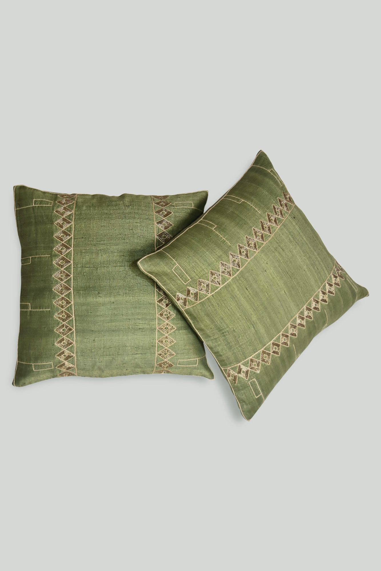 Ecuación verde Handwoven Cushións - 1 pc