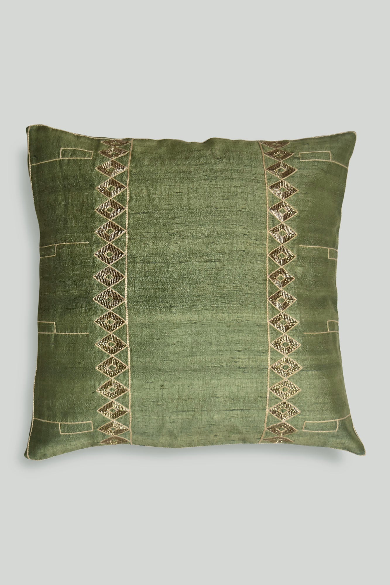 Ecuación verde Handwoven Cushións - 1 pc