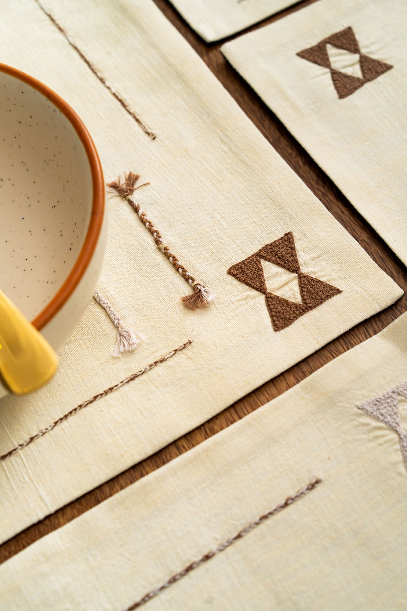 Sokoban Handwoven Table Mats - Set Of 6 Pcs
