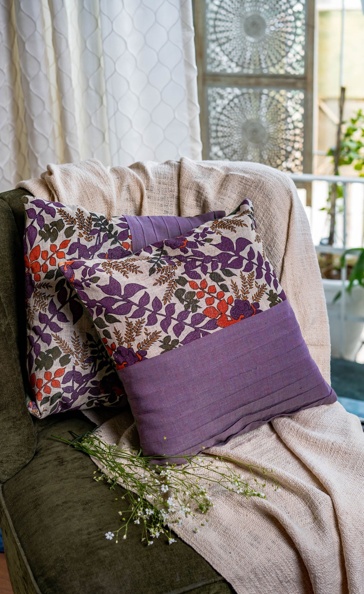 Pliegues De Moda handmade Cushion Set of 2
