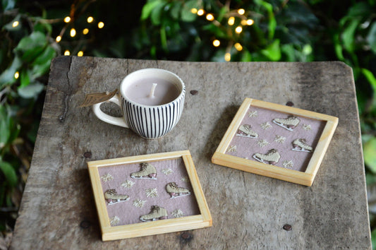 Ice Skating Coaster + Tiny Cup Candle | Veaves X Armatuer