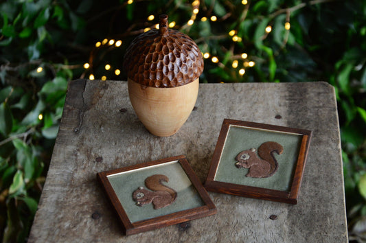 Squirrel Coaster + Wooden Acorn Candle | Veaves X Armatuer