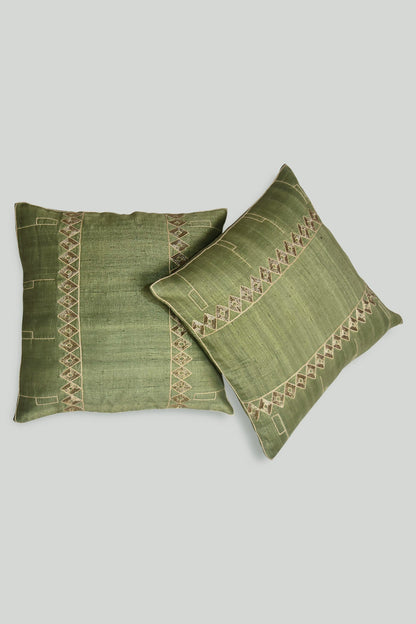 Ecuación verde Handwoven Cushións - 1 pc
