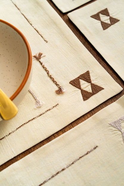 Sokoban Handwoven Table Mats - Set Of 6 Pcs