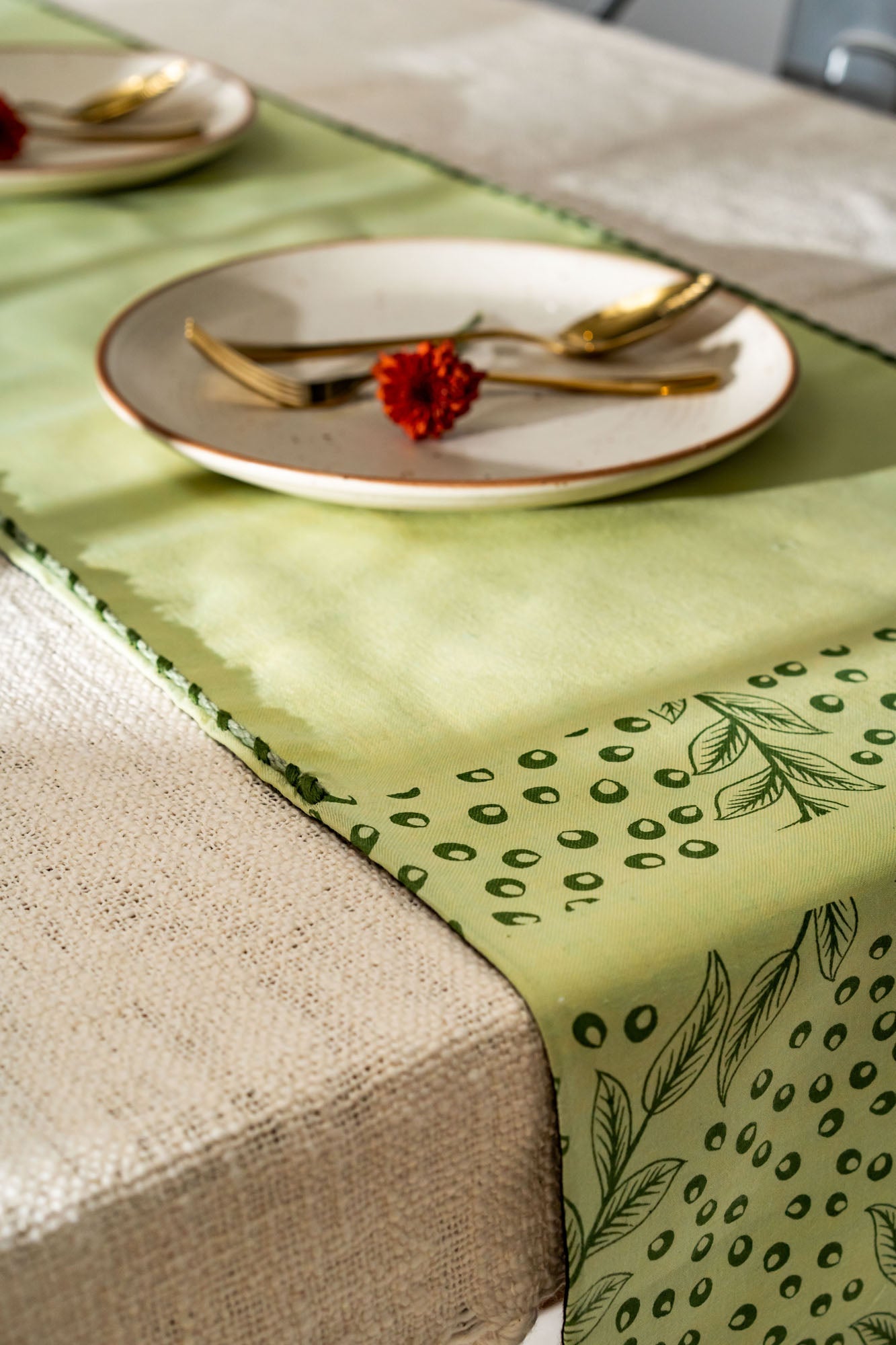 Kuchinashi Hand Wōven Table Runner