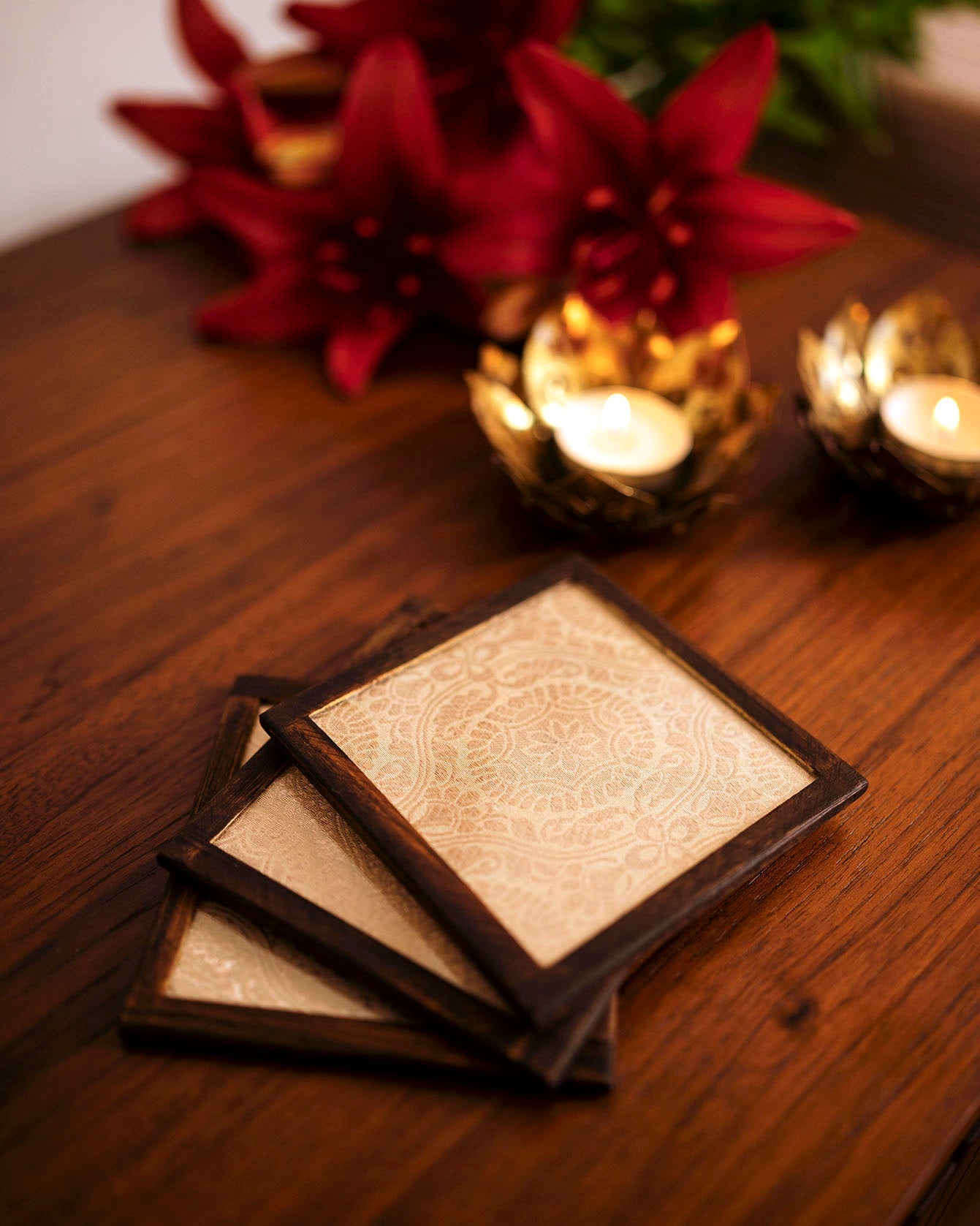 Anarkali Handwoven Coasters Set of 6 pcs