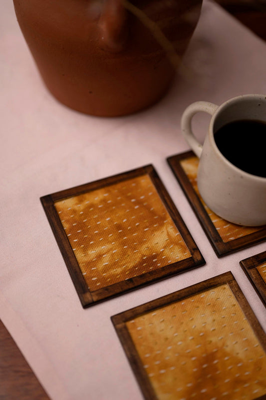 Pearl Handwoven Coasters - Set Of 2 Pcs