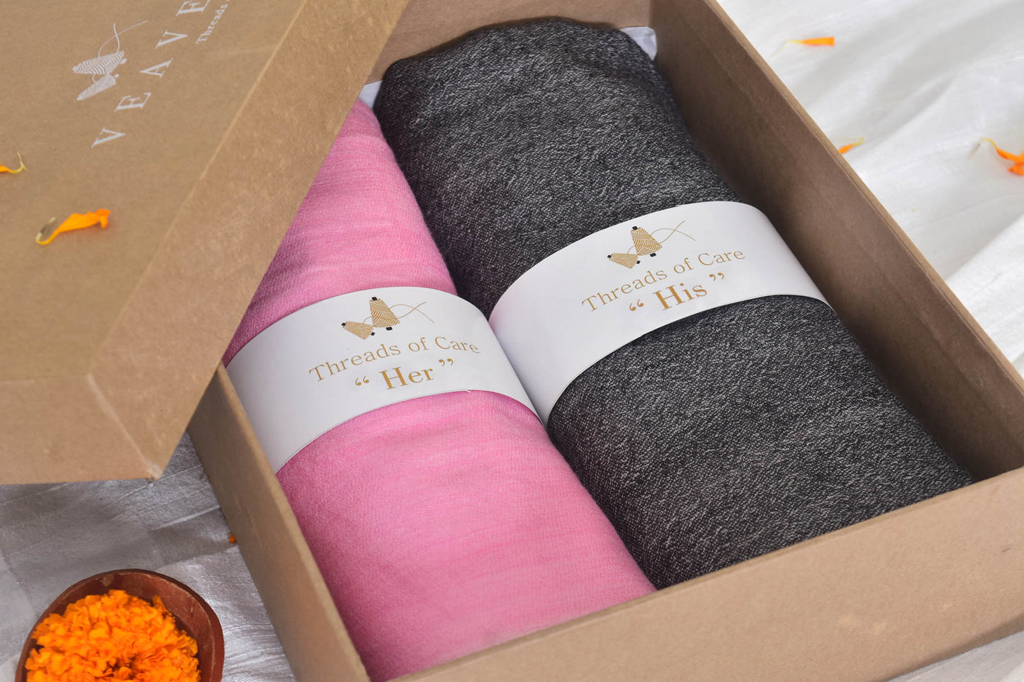 Gift Hamper of Cashmere Stoles For Her & His